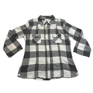 Nollie The Slim Fit Plaid Flannel Pearl Snap Button Up Shirt Size L Western